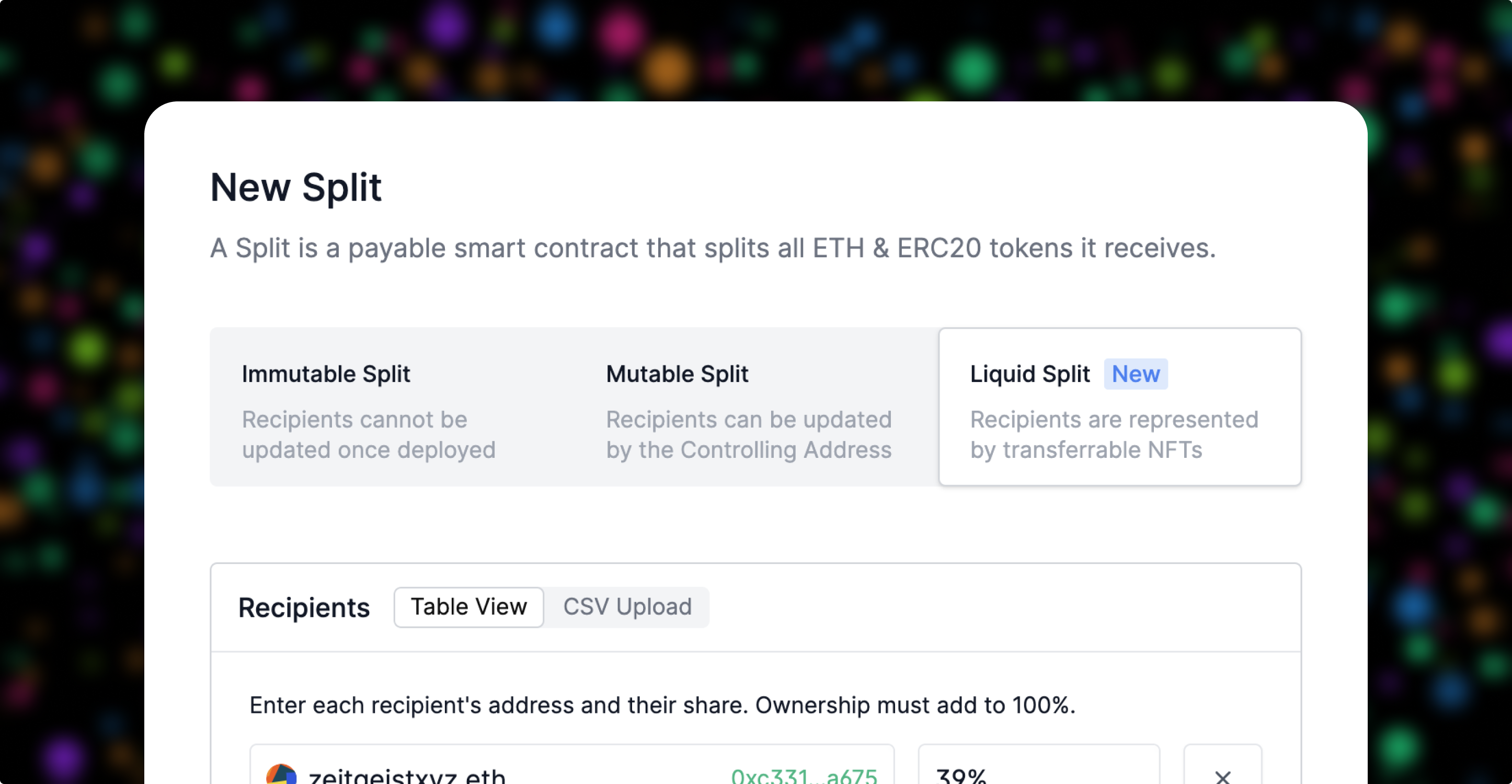 Just select “Liquid Split” as the type when creating a new Split – give it a try at split.new
